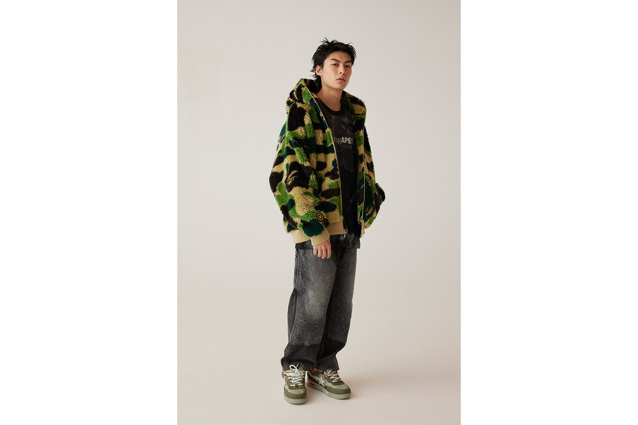 BAPE CUT AND SEWN ABC CAMO BOA SHARK RELAXED FIT FULL ZIP HOODIE