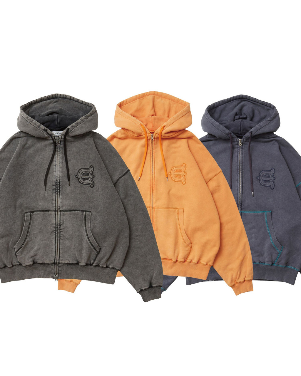Evisen Skateboards TOPS LOGO ZIP HOODIE - HEATHER GREY