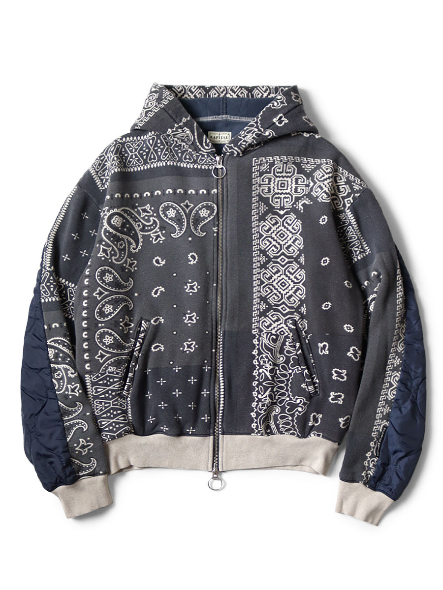 KAPITAL Sweat Shirt Fleece Bandana Print Bivouac Hooded Jacket