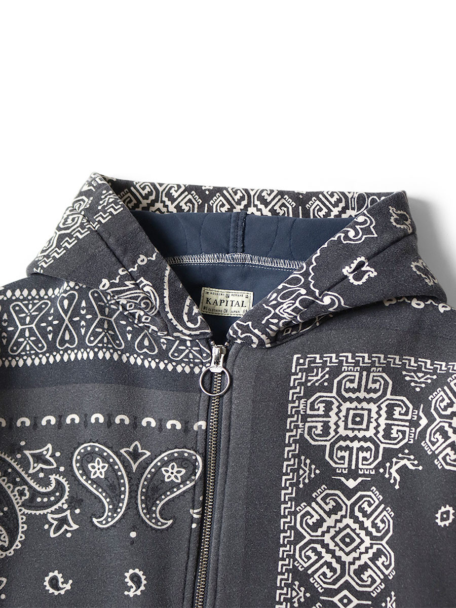 KAPITAL Sweat Shirt Fleece Bandana Print Bivouac Hooded Jacket