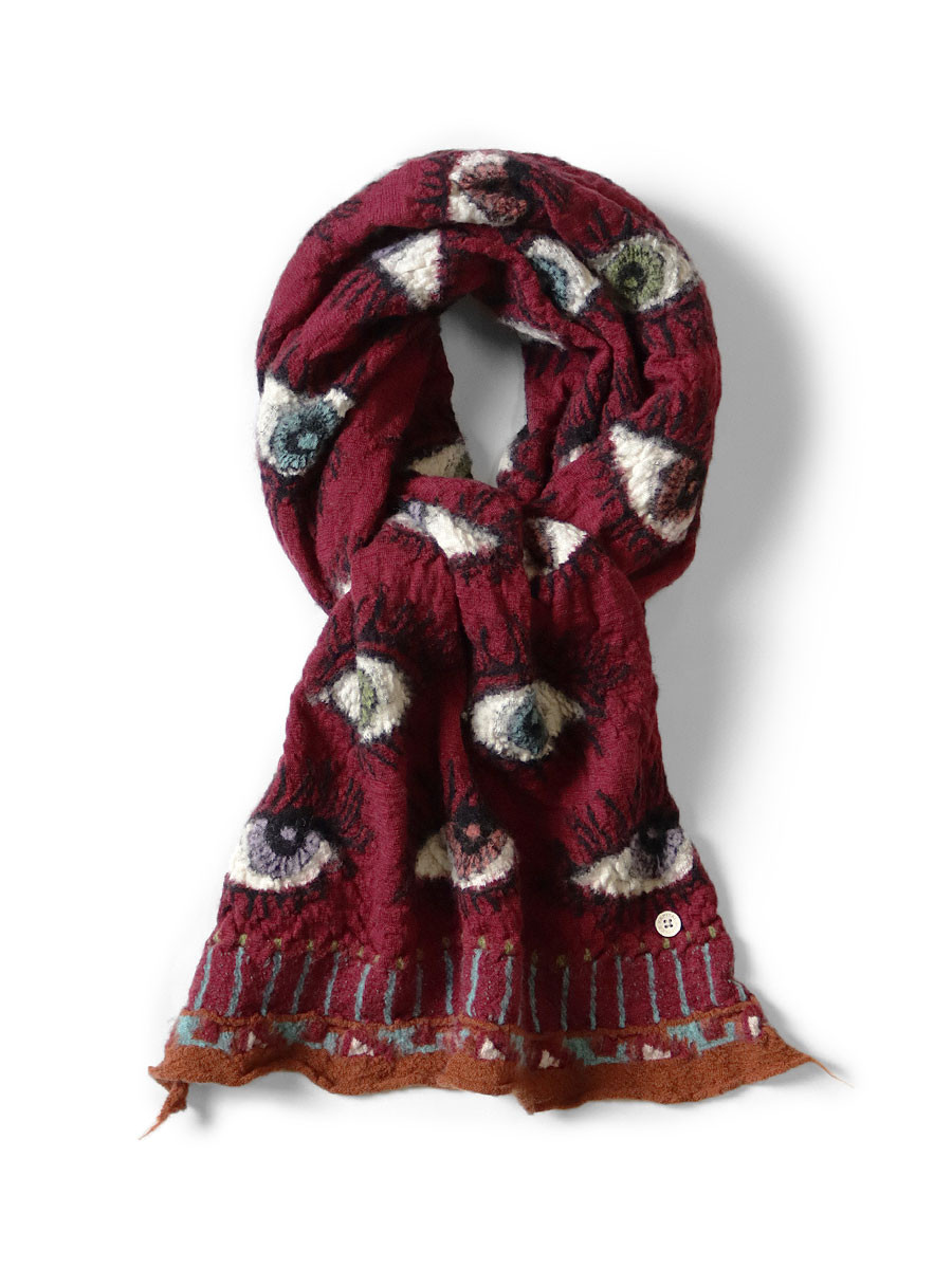 KAPITAL Scarves Felted Wool SPEAKEASY HAPPY Scarf (Colorful)