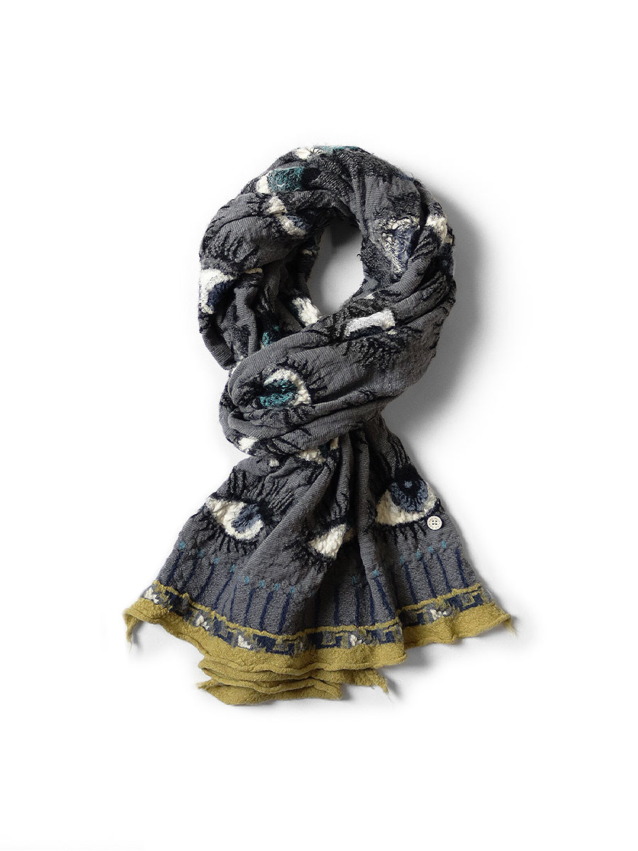 KAPITAL Scarves SPEAKEASY HAPPY Felted Wool Muffler