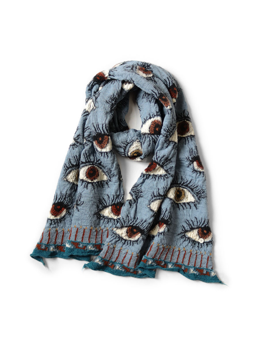 KAPITAL Scarves SPEAKEASY HAPPY Felted Wool Muffler