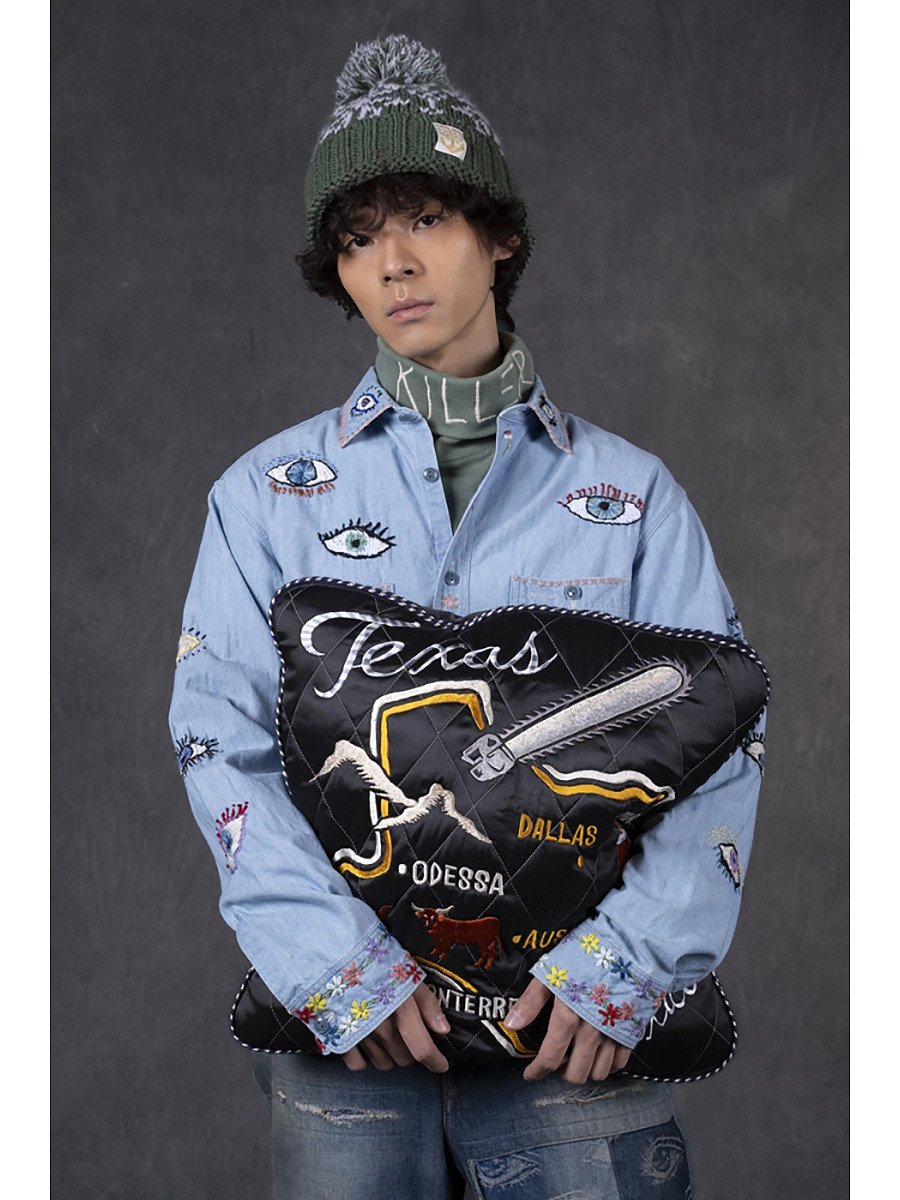 KAPITAL 2way テーラードジャケット ニット エルボーパッチ XS KAPITAL Jacket Velvet Siamese Bomber Jacket (Beautiful Texas)