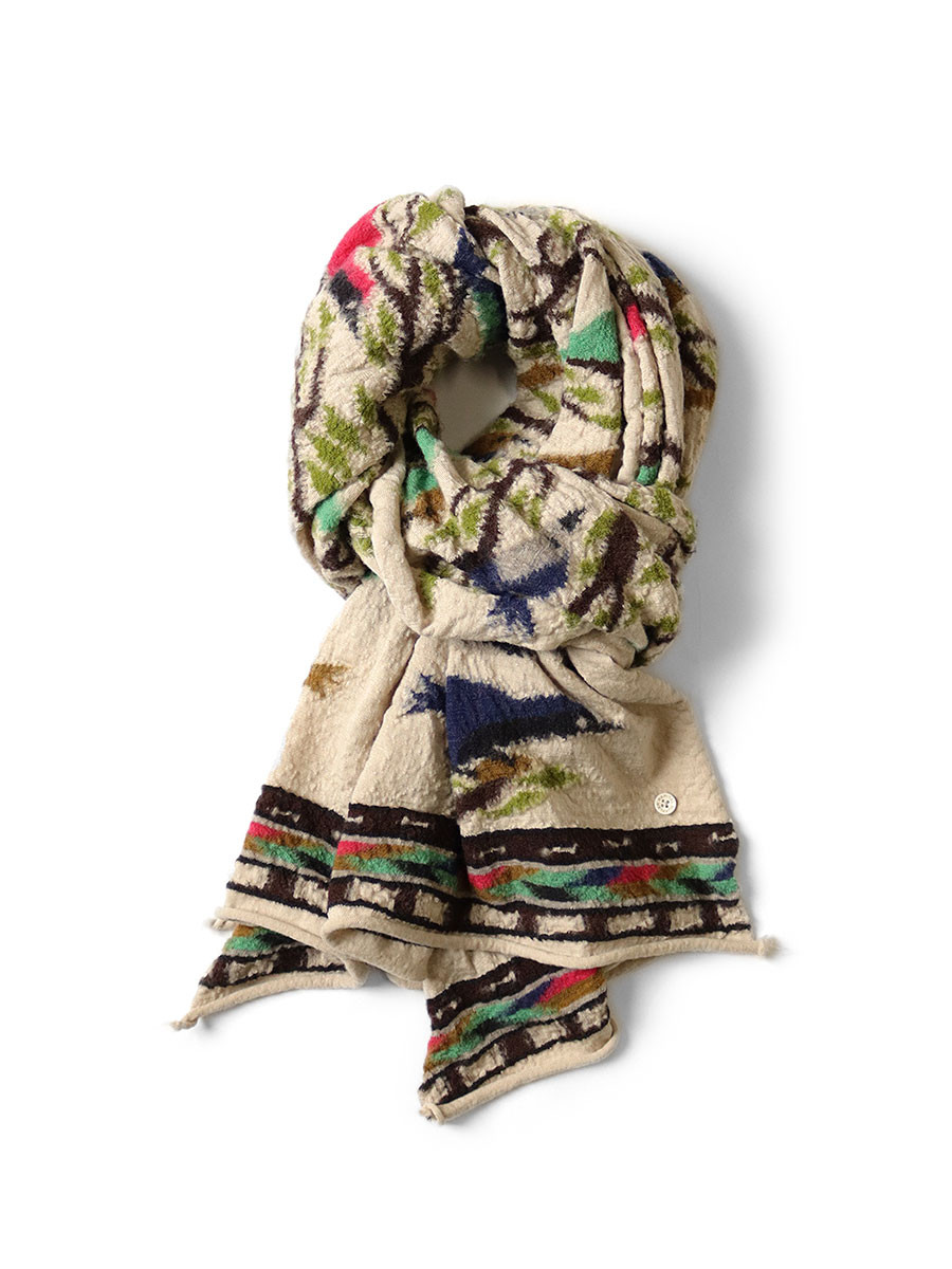 KAPITAL Scarves Felted Wool BIRD TREE Scarf