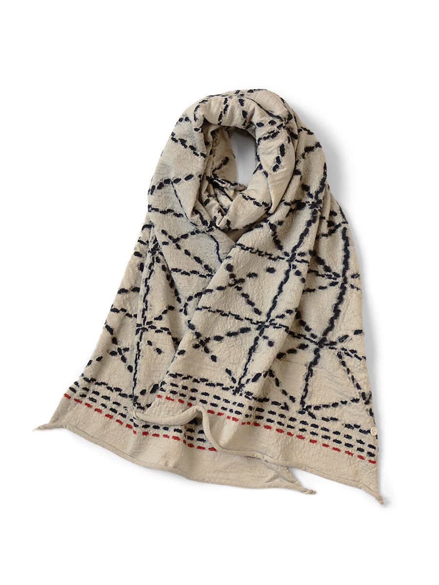 KAPITAL Scarves Felted Wool Sashiko HAPPY Scarf