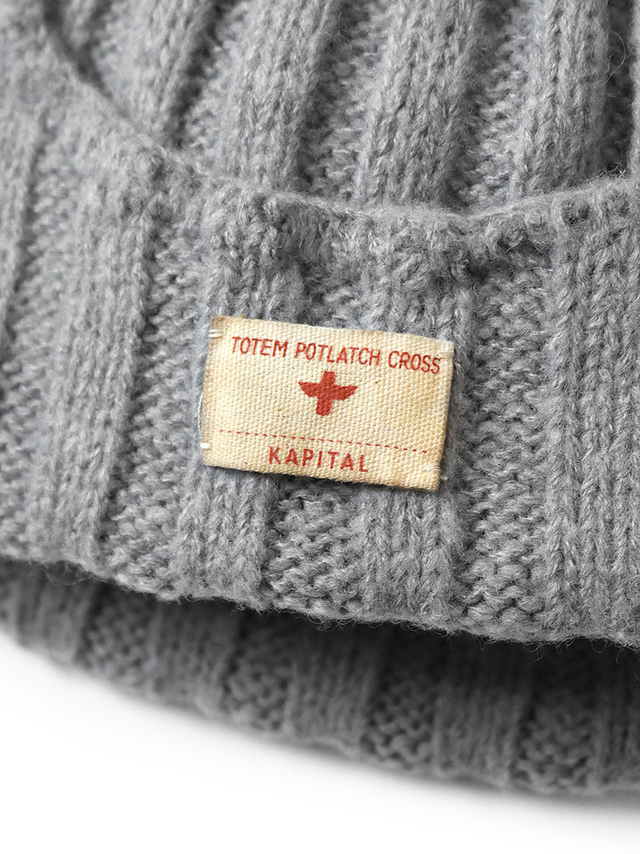 KAPITAL Hat/Cap 5G Wool 3X3 Rib Hunting Knit CAP