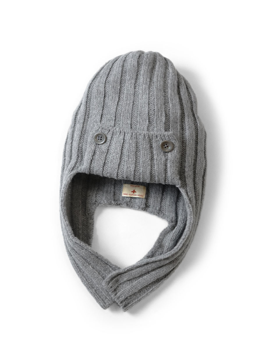 KAPITAL Hat/Cap 5G Wool 3X3 Rib Hunting Knit CAP