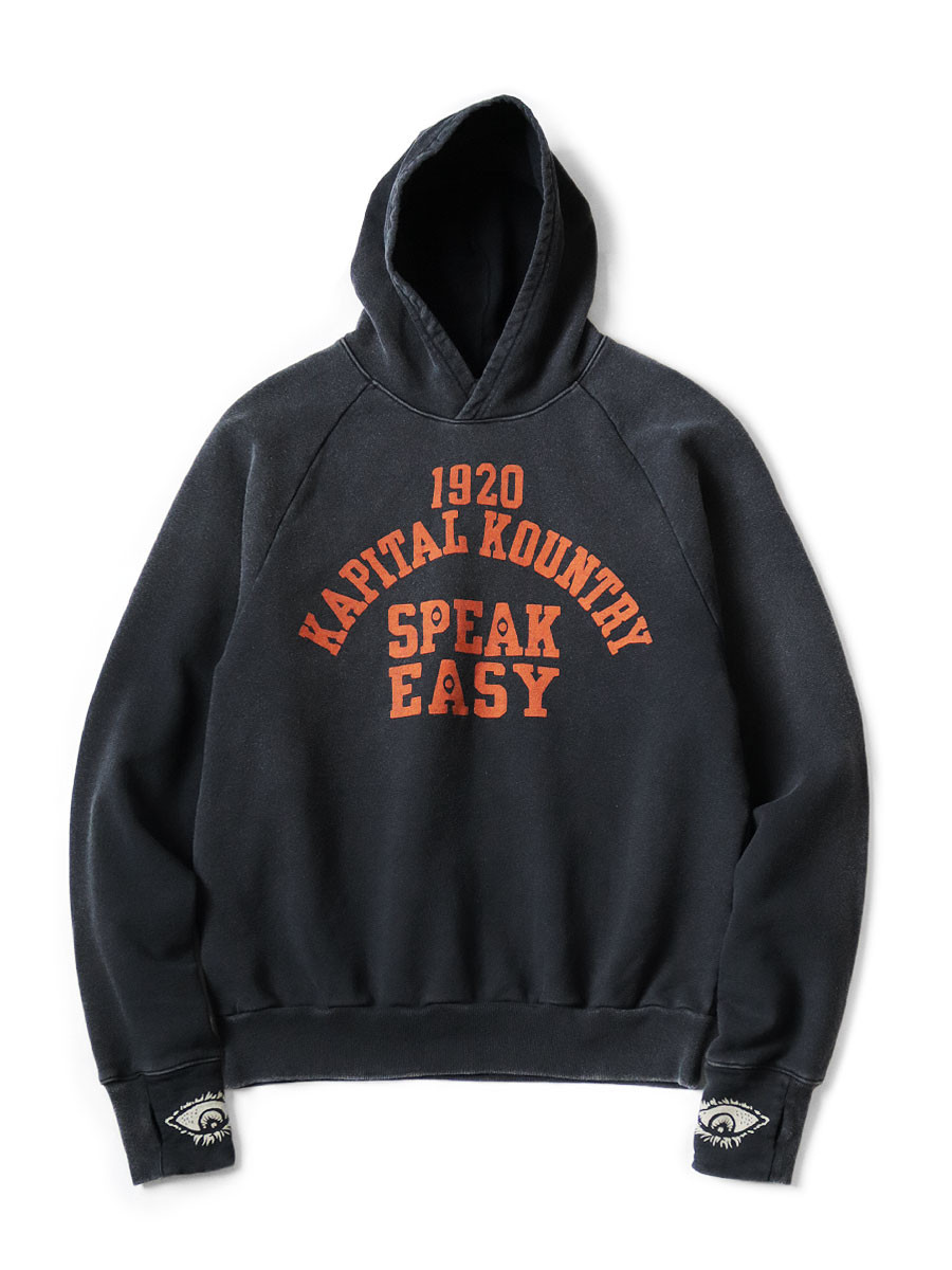 KAPITAL ラグランフード スウェット SPEAKEASY カレッジ pt KAPITAL]裏毛 ラグランフードスウェット(SPEAKEASYカレッジpt) - TAKE