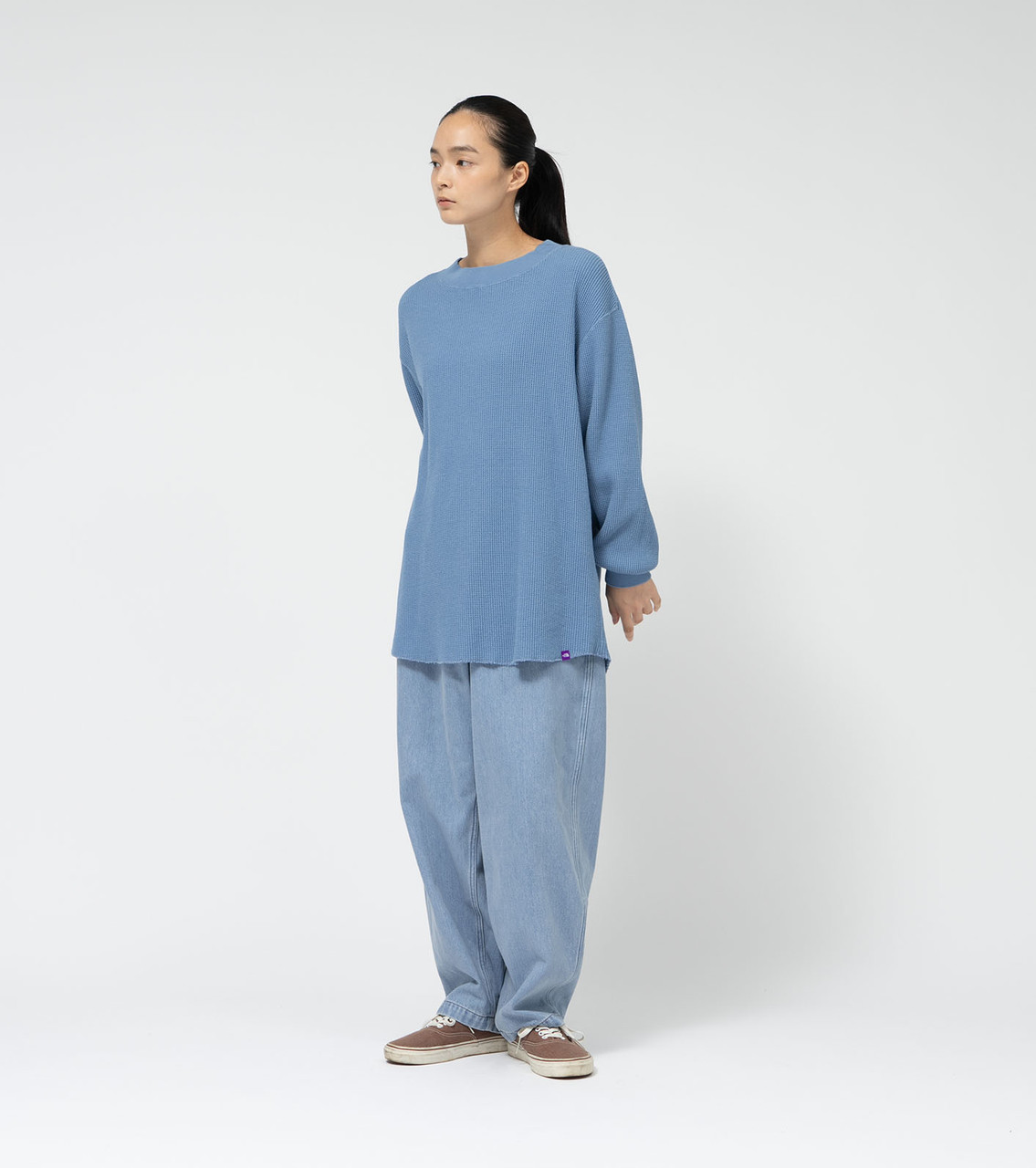 THE NORTH FACE Purple Label T-SHIRT Waffle Crewneck Long Tee