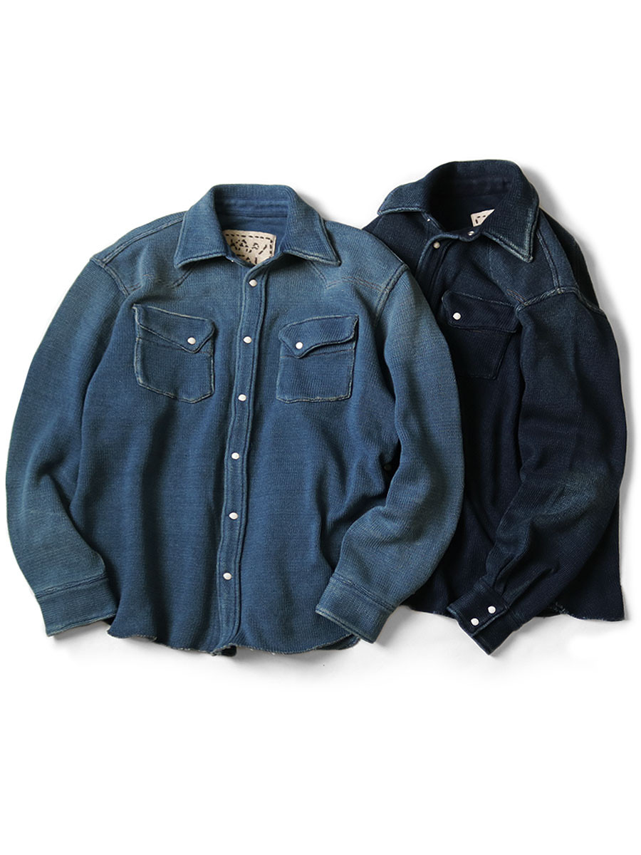 KAPITAL Knit Sweater 5G IDG Cotton Knit Husky Western Shirt