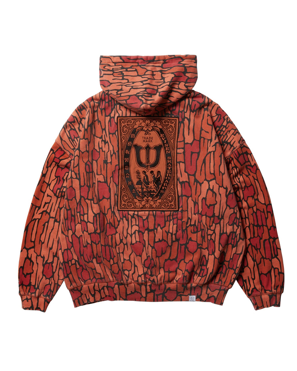 Evisen Skateboards TOPS DOKURO CAMO ZIP HOODIE - ORANGE