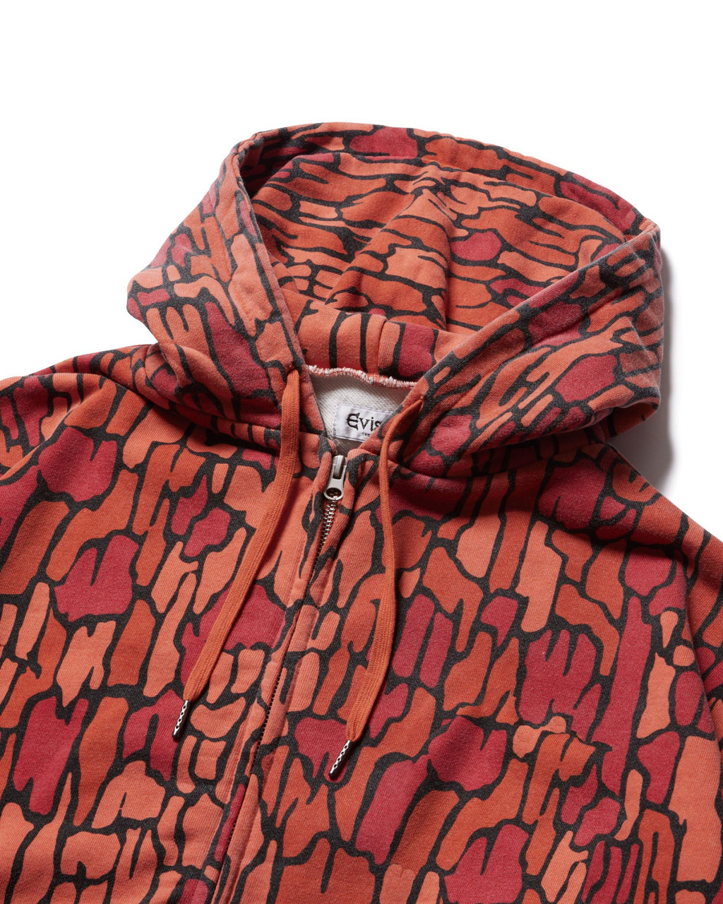 Evisen Skateboards TOPS DOKURO CAMO ZIP HOODIE - ORANGE