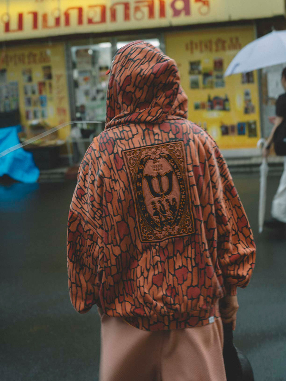 Evisen Skateboards TOPS DOKURO CAMO ZIP HOODIE - ORANGE