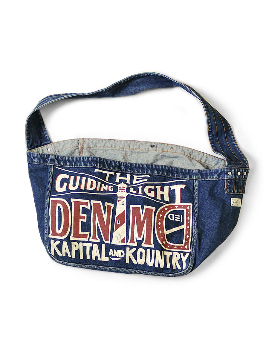 KAPITAL Bag 13Oz Denim News Paper bag (GUIDING LIGHT)