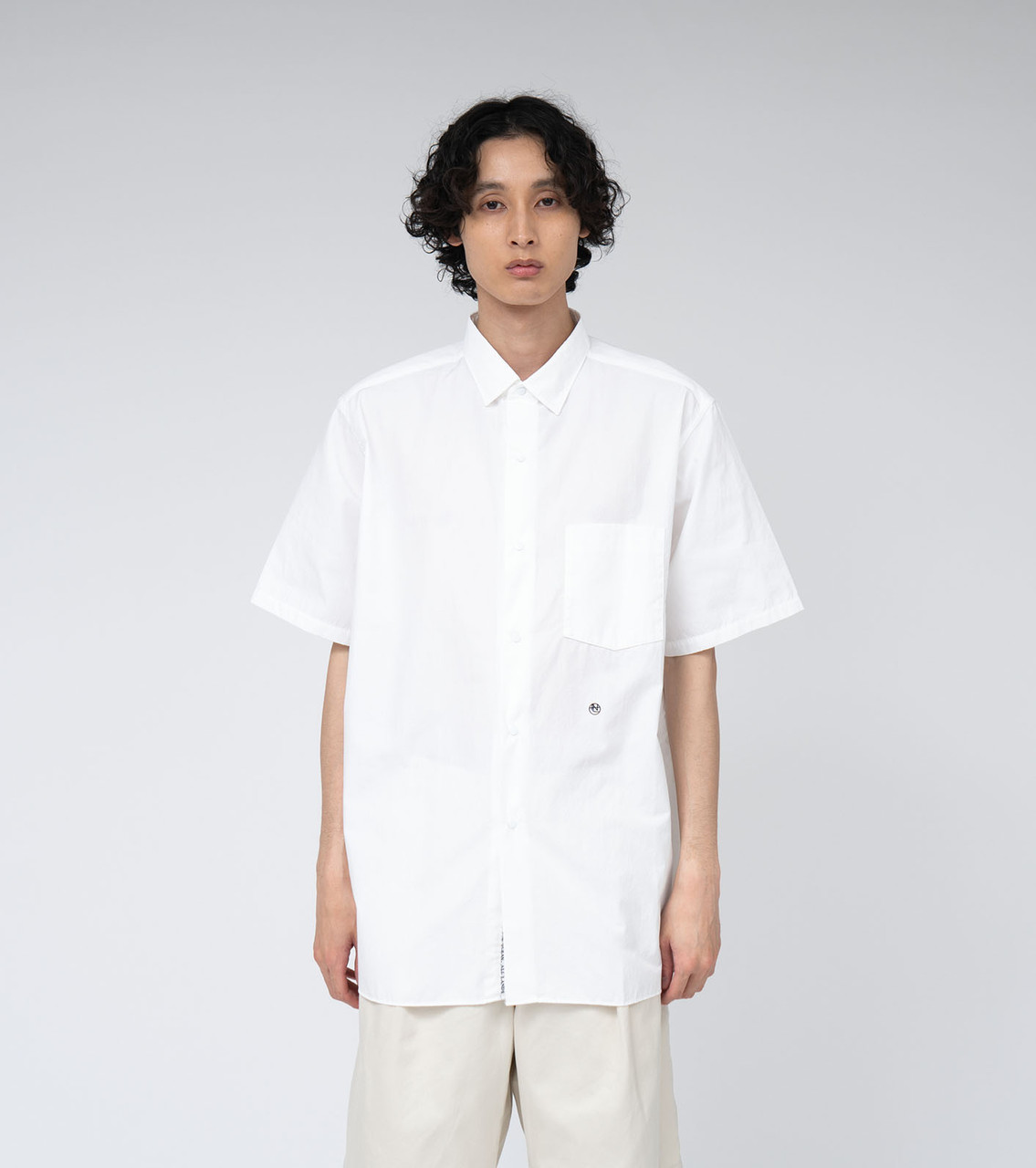 超美品 nanamica SUGS405 半袖シャツ S オフホワイト nanamica SHIRT Regular Collar Wind S/S Shirt Online Shop to Worldwide
