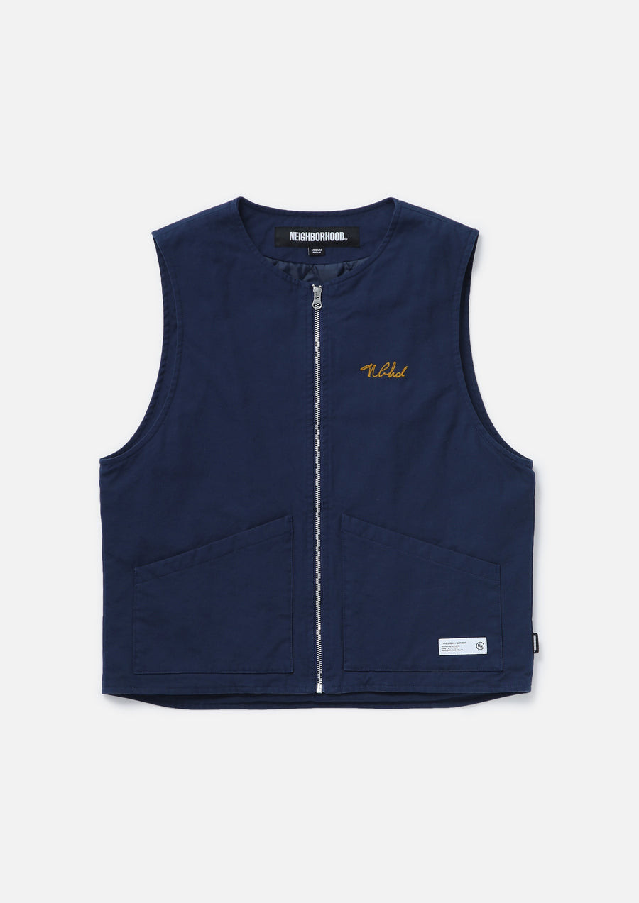 NEIGHBORHOOD ネイビー ベスト 2024 NEIGHBORHOOD（ネイバーフッド） 24SS PADDED WORK VEST 241TSNH-JKM07
