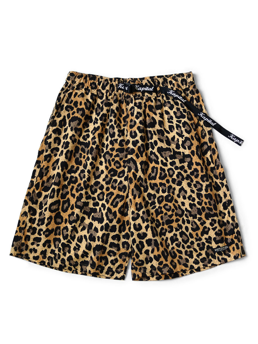KAPITAL Short Pants Combed Burberry Leopard Print Easy Shorts