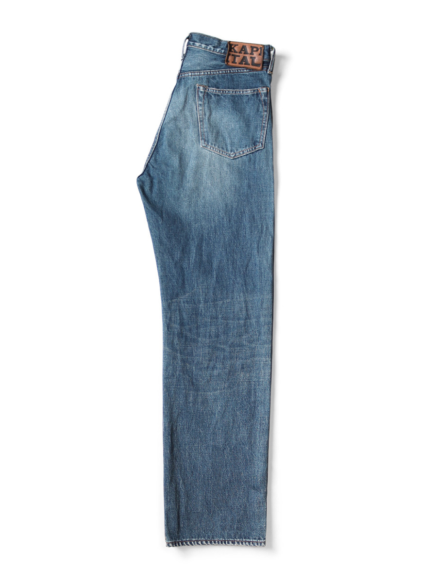 KAPITAL Pants 13.5Oz Zimbabwe Denim 5P Monkey TH (Processed)