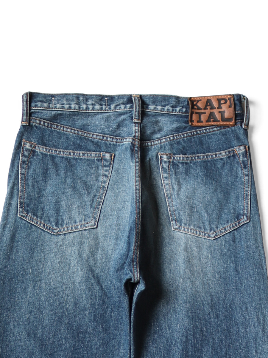 KAPITAL Pants 13.5Oz Zimbabwe Denim 5P Monkey TH (Processed)