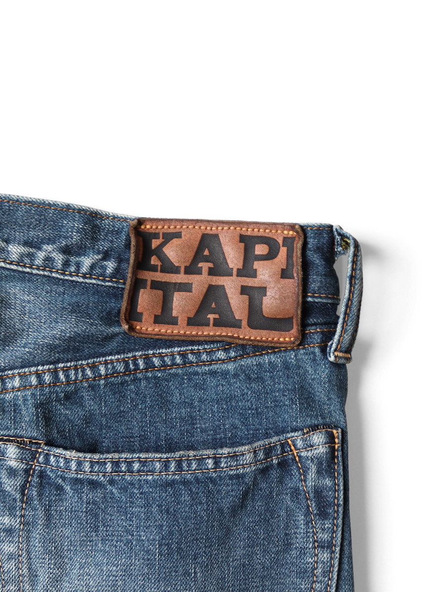 KAPITAL Pants 13.5Oz Zimbabwe Denim 5P Monkey TH (Processed)