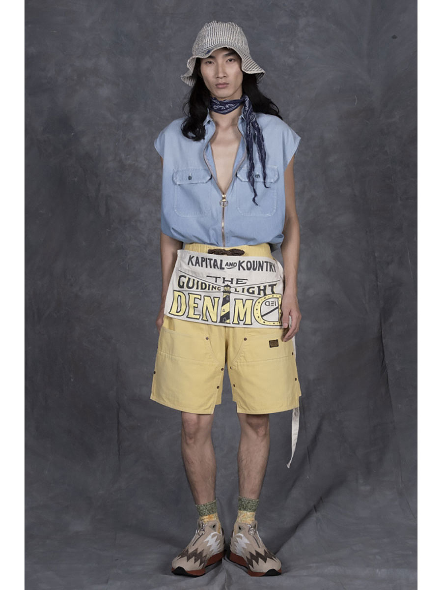 KAPITAL Short Pants Canvas W Knee Easy Shorts