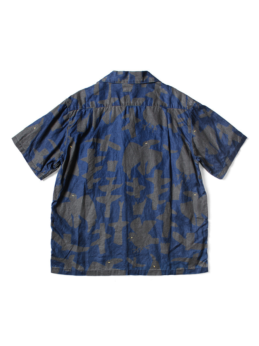 KAPITAL Shirt (Short Sleeve) French Cross Linen GUIDING LIGHT Crow