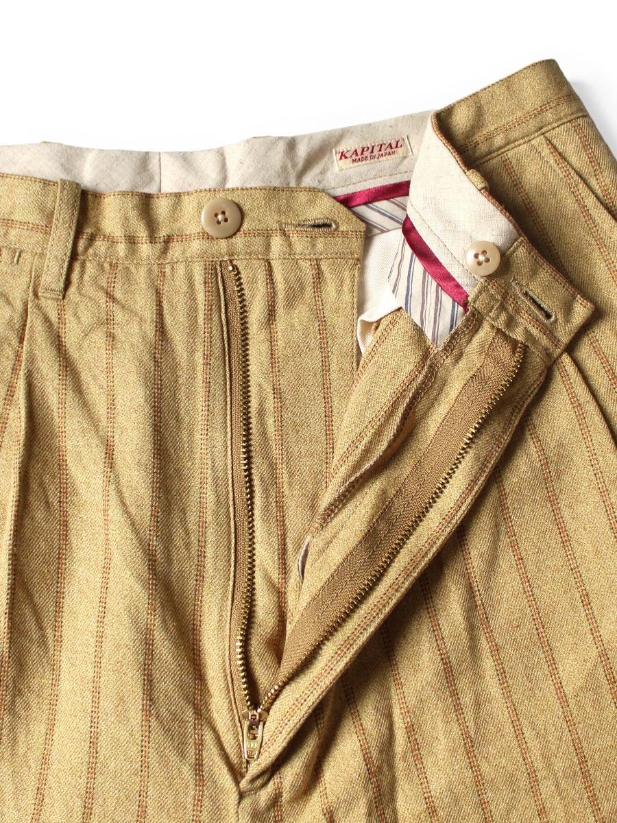 KAPITAL Short Pants Cotton-linen Gibson Stripe Ivy Shorts