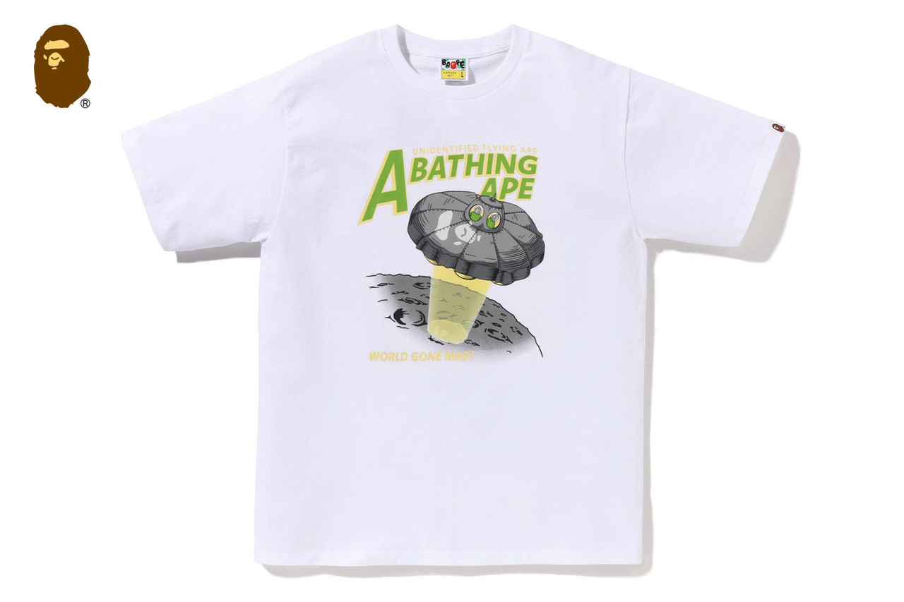 ペップへ BAPE T-SHIRT APE HEAD UFO ON MOON TEE