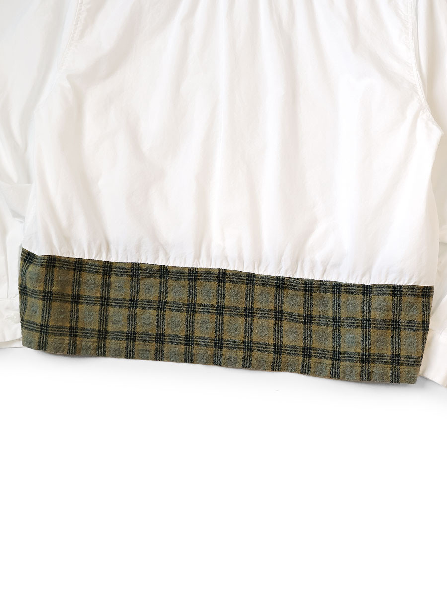 KAPITAL Shirt (Long Sleeve) OX x Wool Check Dog-bite Open-Collar Shirt