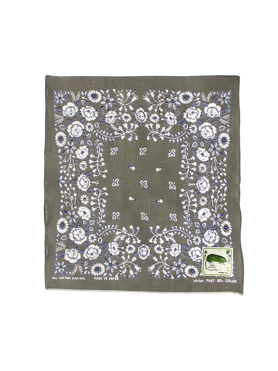KAPITAL Bandana fastcolor Selvedge Bandana (Churchill Garden) 15X15