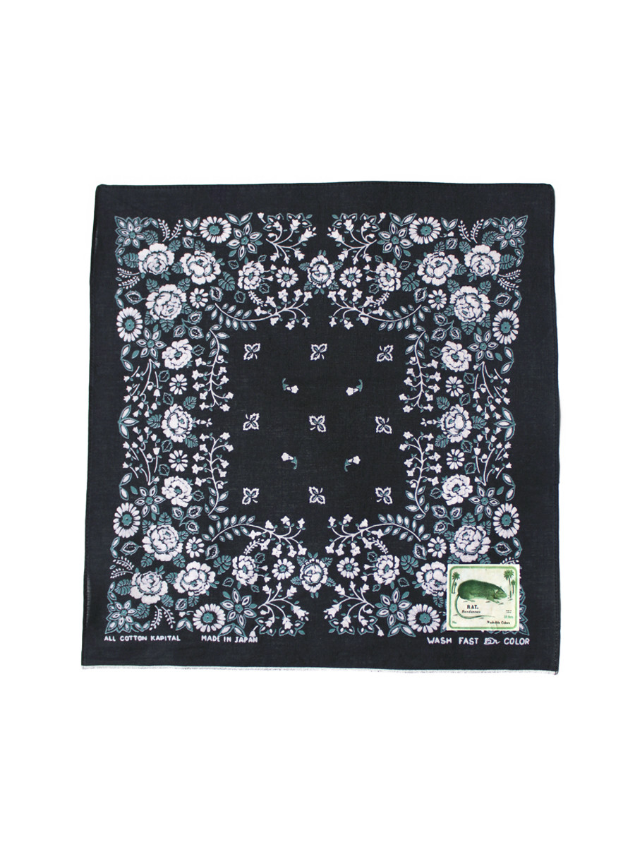 KAPITAL Bandana fastcolor Selvedge Bandana (Churchill Garden) 15X15