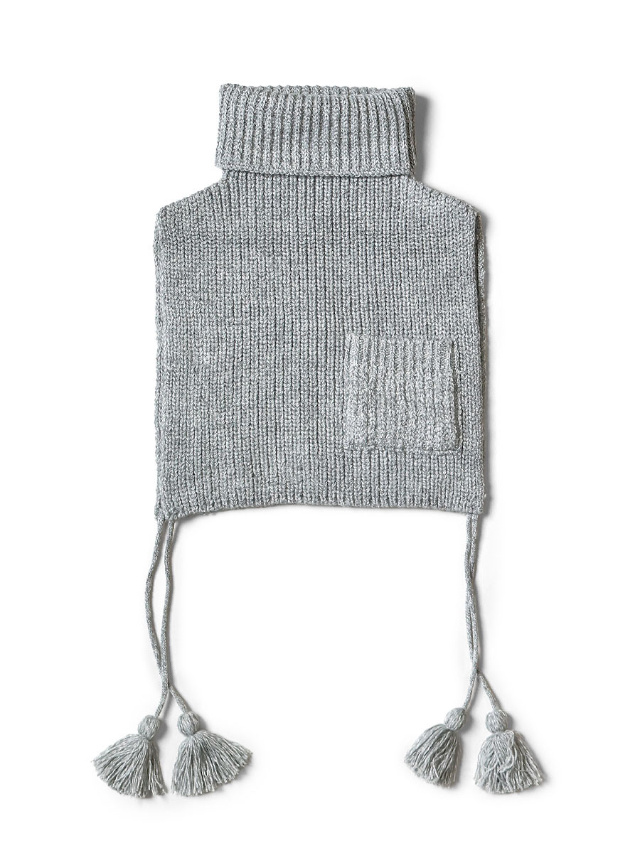 KAPITAL Others 7G Wool Rib Knit High Neck Bib Poncho