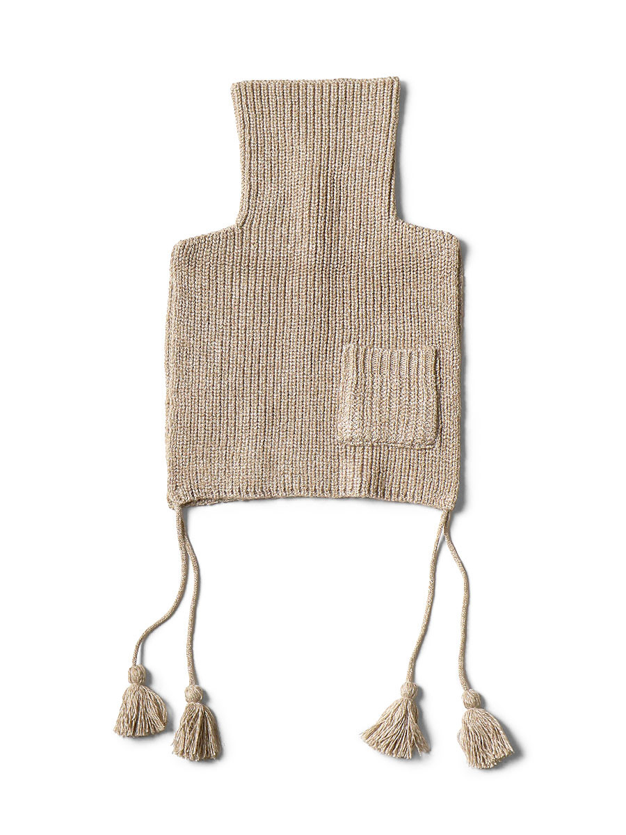 KAPITAL Others 7G Wool Rib Knit High Neck Bib Poncho