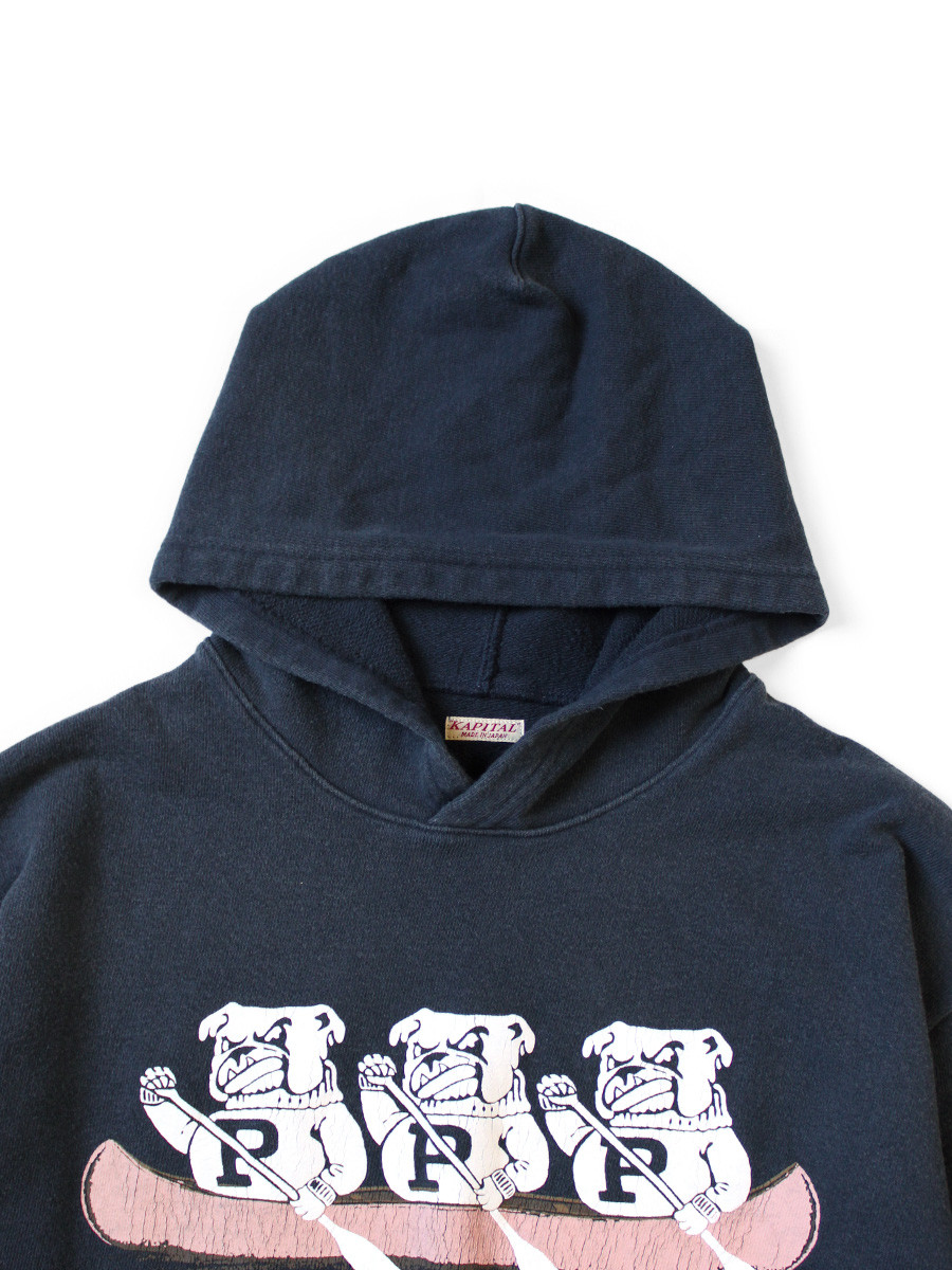 KAPITAL Sweat Shirt Fleece Hooded Sweatshirt (`P`BULLDOGpt)