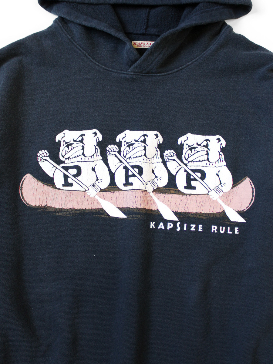 KAPITAL Sweat Shirt Fleece Hooded Sweatshirt (`P`BULLDOGpt)