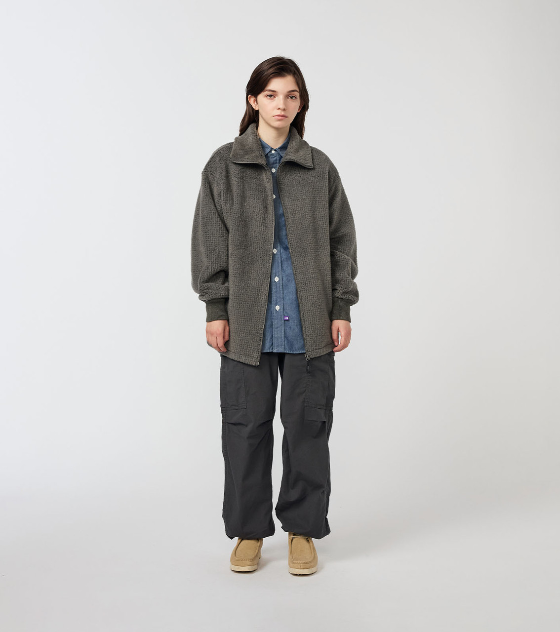 ザ ノースフェイス パープルレーベル N25FA053 ｸﾞﾚｰ ｳｰﾙﾌﾘｰｽｼﾞｯﾌﾟｱｯﾌﾟｾｰﾀｰ WS THE NORTH FACE PURPLE LABEL ザ ノースフェイス パープルレーベル