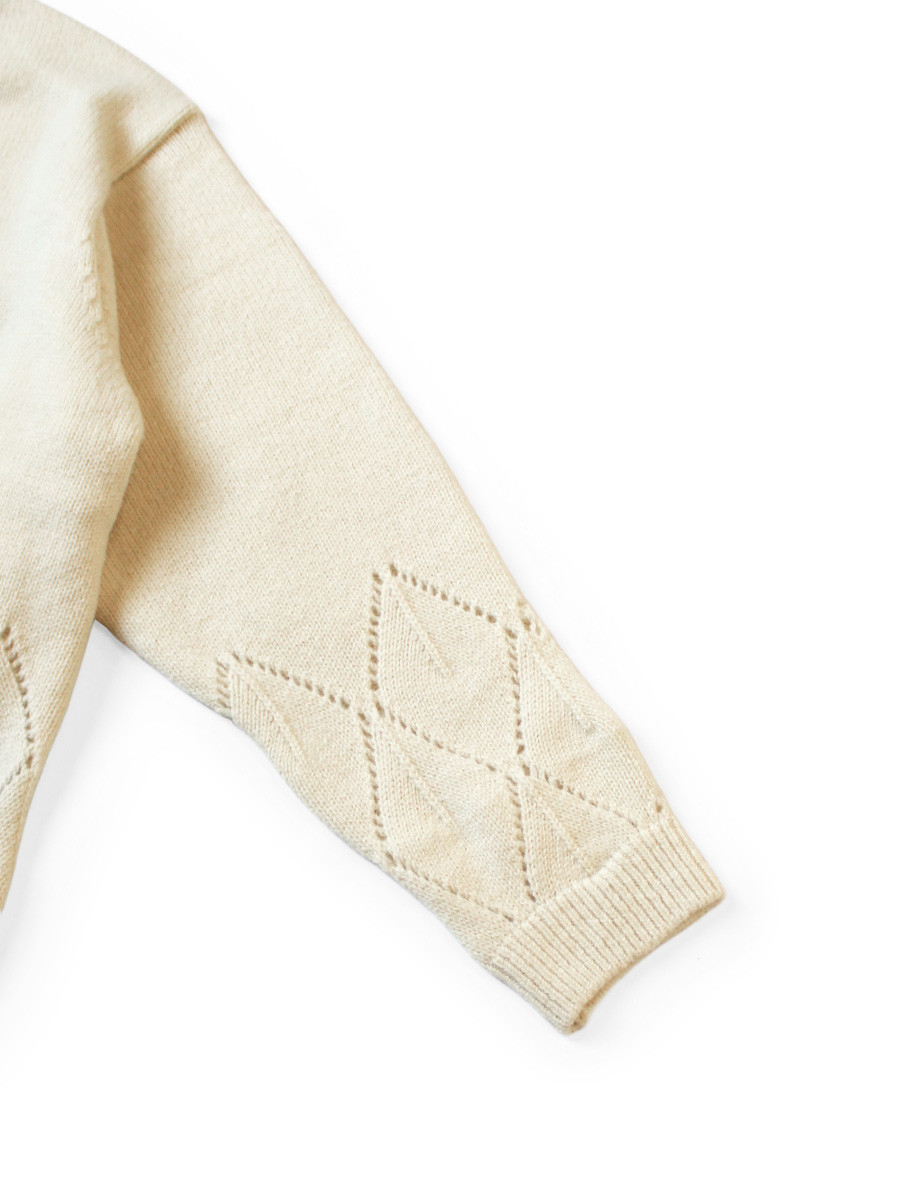 KAPITAL Knit Sweater 5G Wool Needle-punched Argyle Cardigan