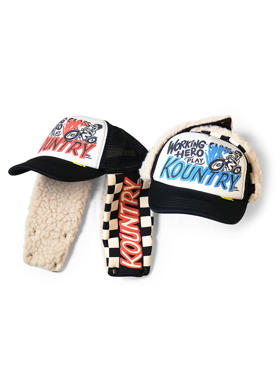 KAPITAL KOUNTRYワ―クキャップ Kapital Kountry Dirty Shrink Trucker Cap Natural/Brown Men's