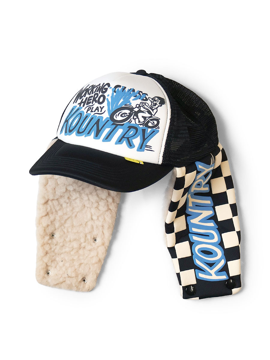 KAPITAL Hat/Cap Country Racer Lumber Truck Cap (Checkered Flag)