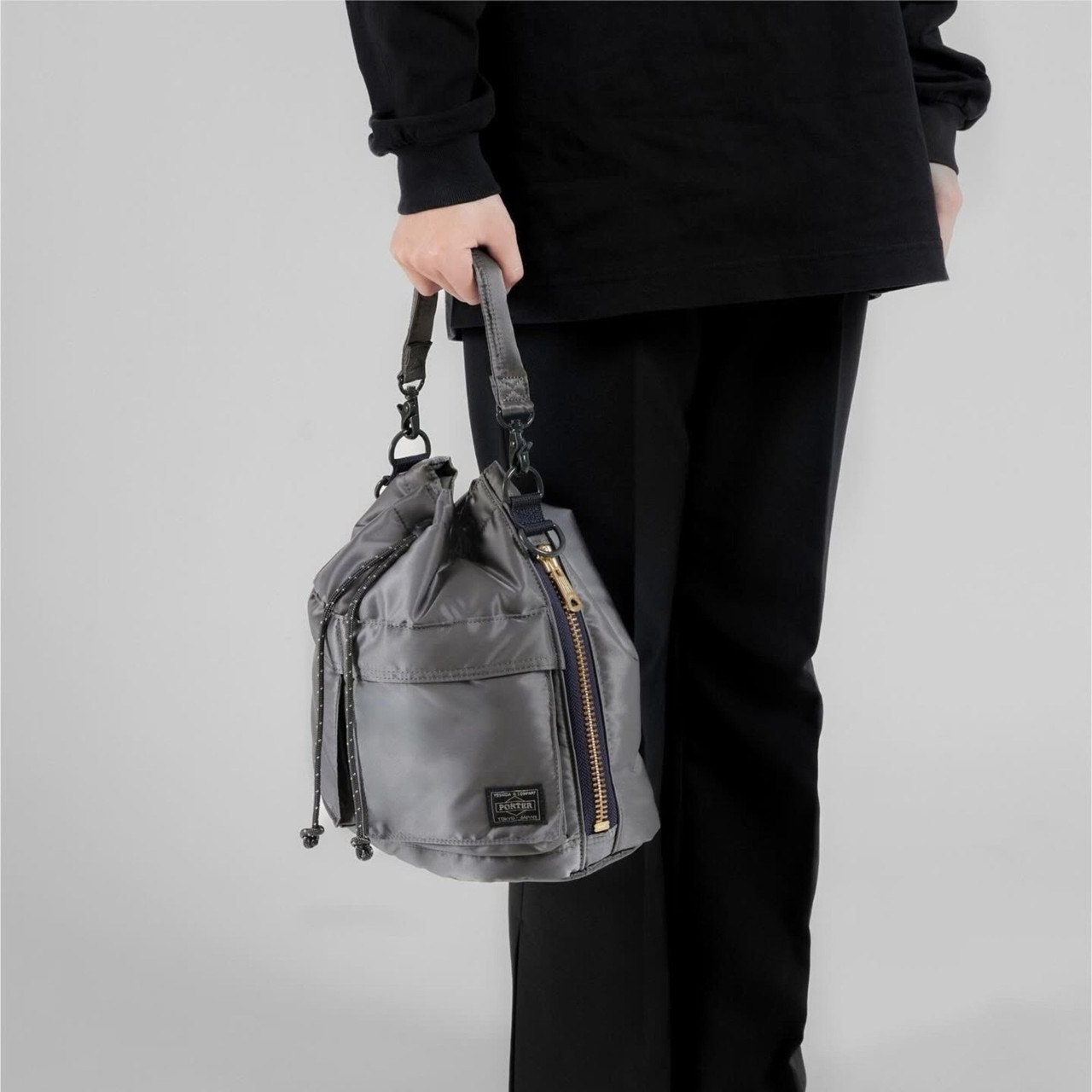 PORTER ボディバッグ グレー 2ポケット PX TANKER(PXタンカー) WAIST BAG | 吉田カバンホームページ | YOSHIDA