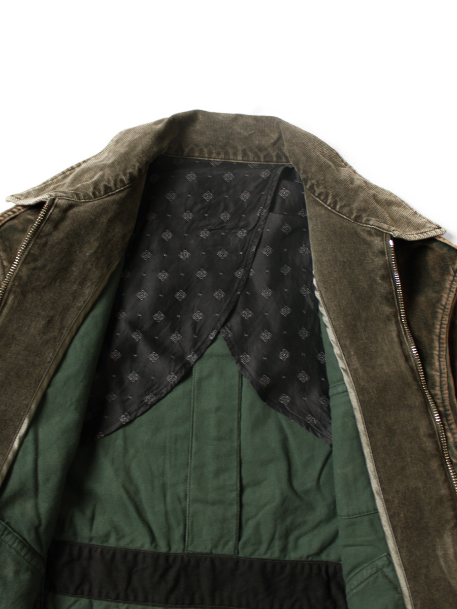 KAPITAL Jacket Velveteen Hunter Drizzler Jacket (Dirty Dyed)