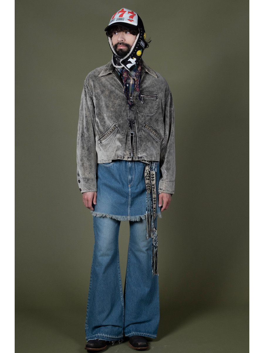 KAPITAL Jacket Velveteen Hunter Drizzler Jacket (Dirty Dyed)