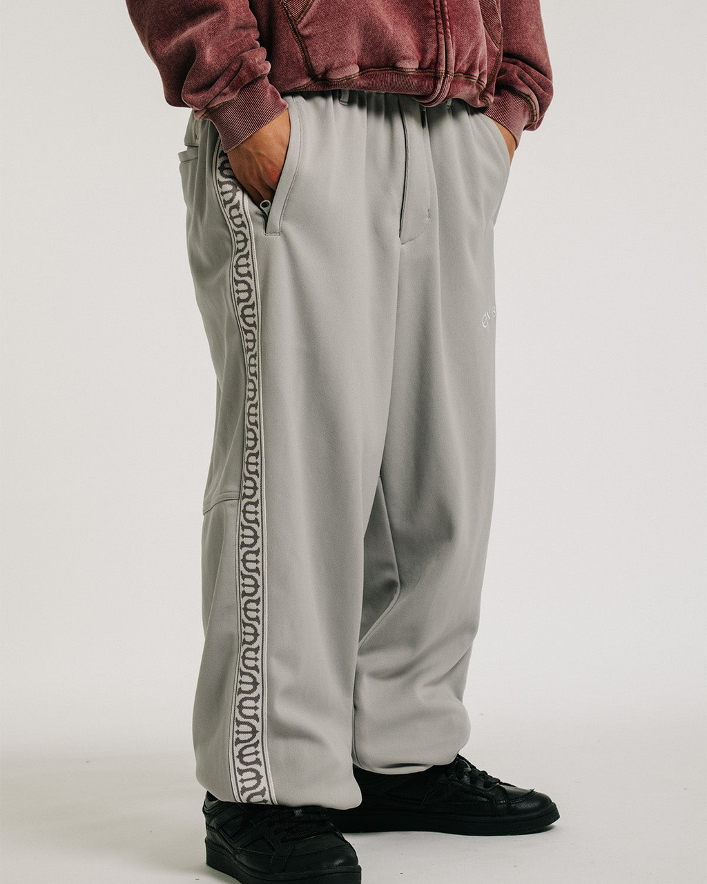 Evisen Skateboards PANTS E LOGO TRACK PANTS - BLACK