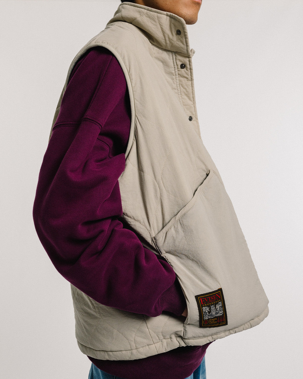 Evisen Skateboards JACKET MIND LIGHT QUILTING VEST - BEIGE