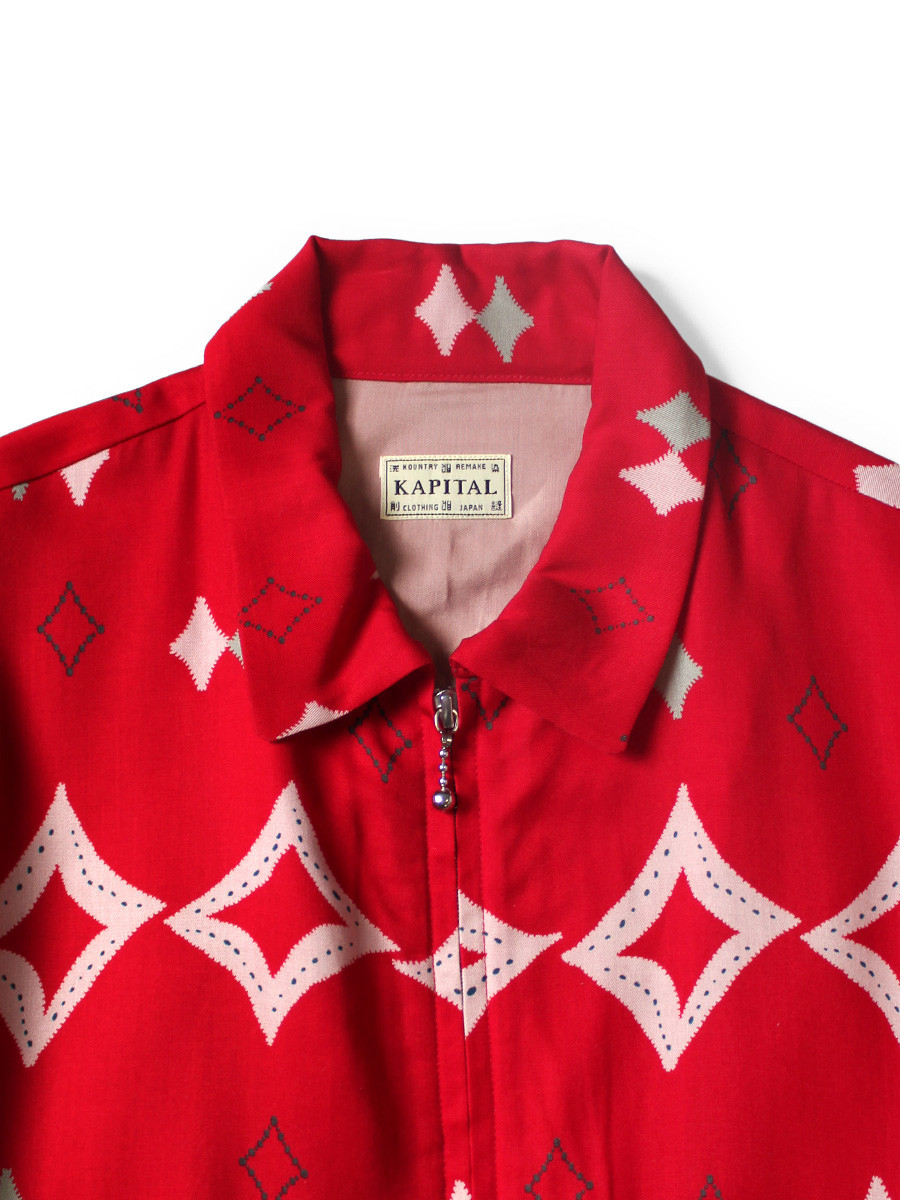 KAPITAL Jacket Rayon Twill Ainu Mosir Print Drizzler Jacket