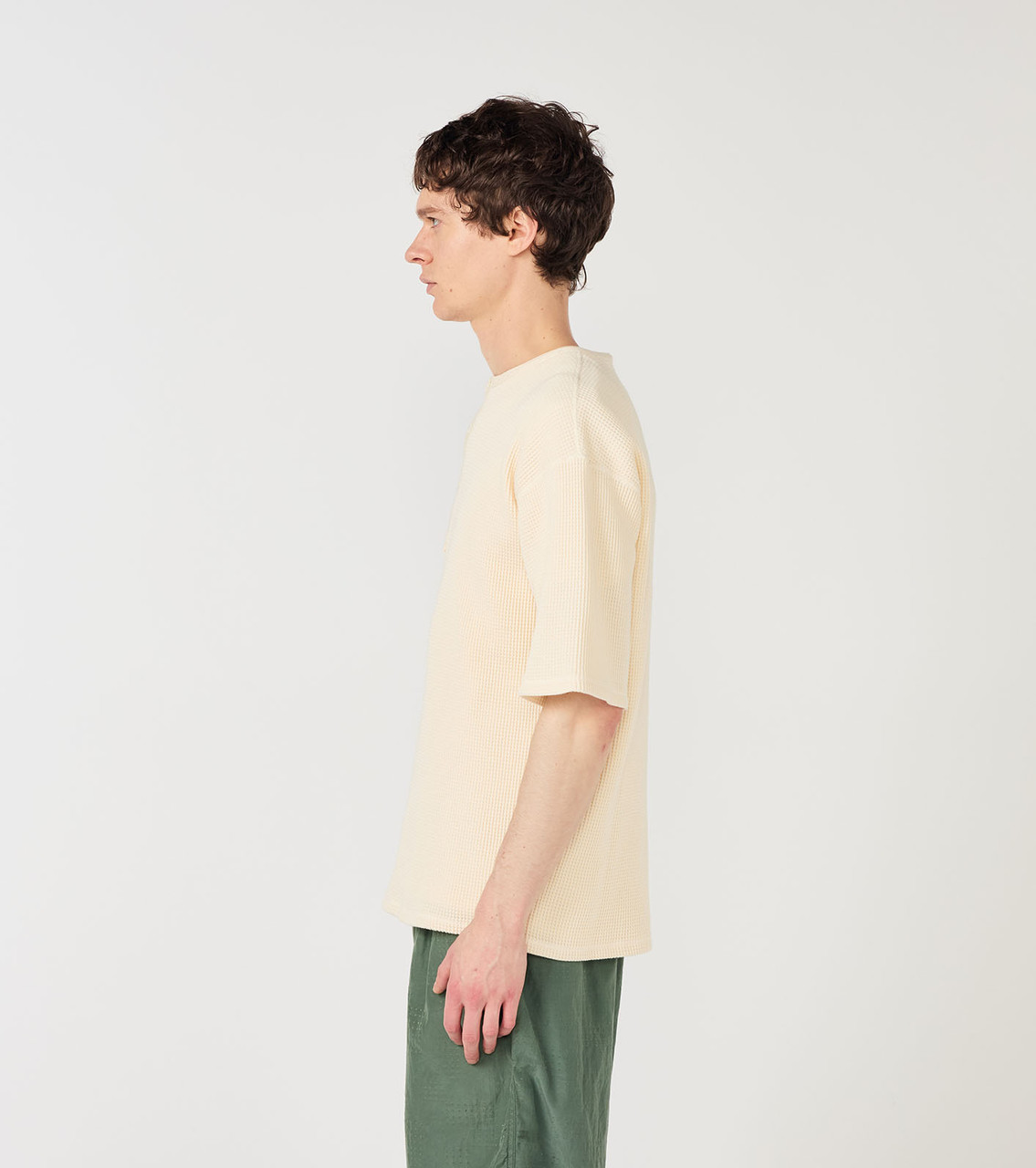 クリーミー　小南 nanamica T-SHIRT Henry Neck Thermal Sweat Tee Online Shop to Worldwide
