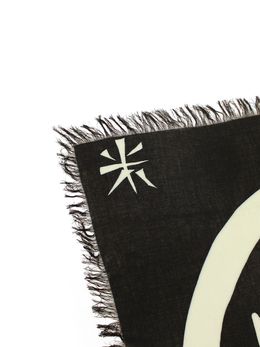 KAPITAL Scarves Rayon Fringe Square Stole (GIANT PEACE)