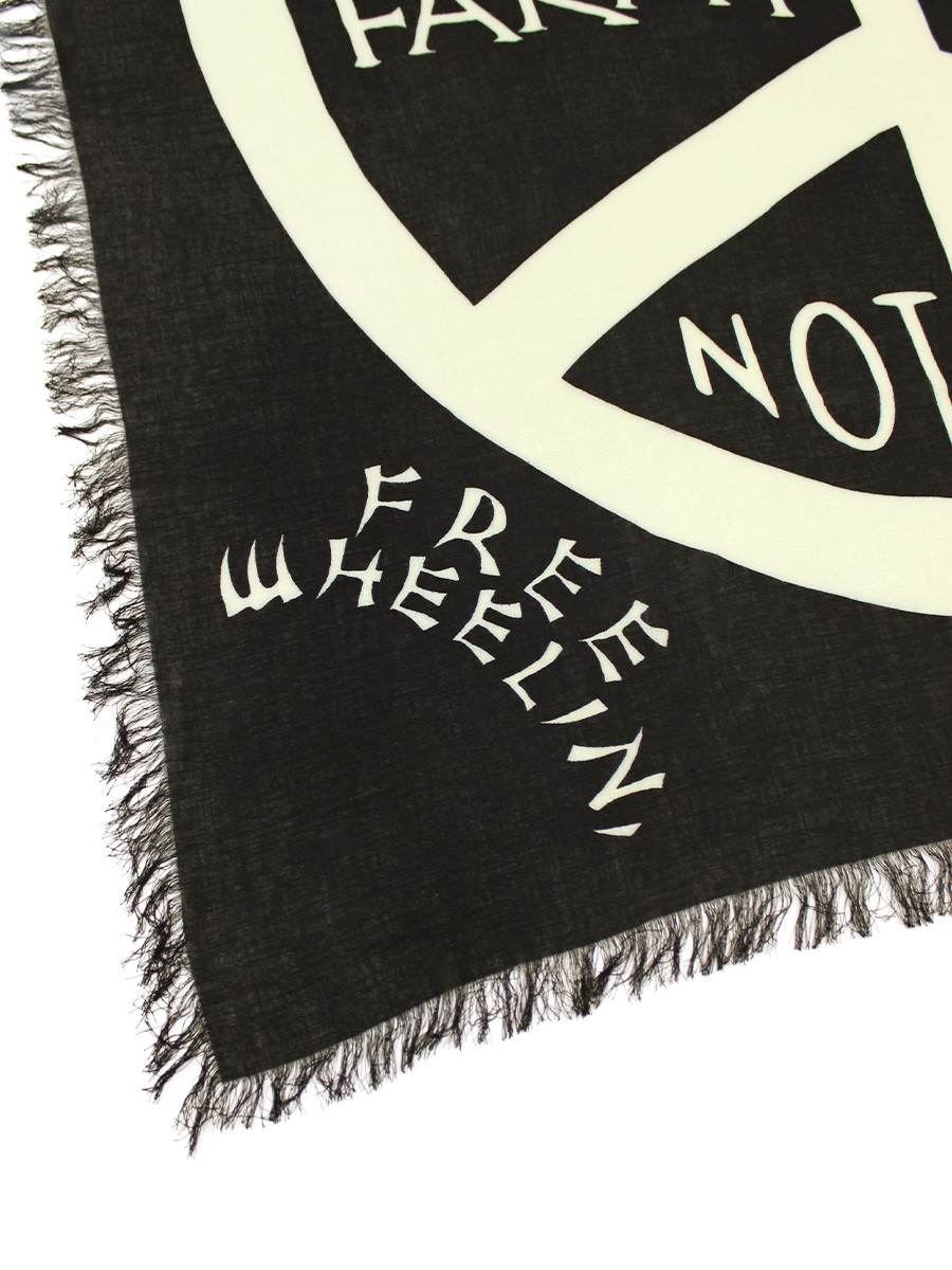 KAPITAL Scarves Rayon Fringe Square Stole (GIANT PEACE)