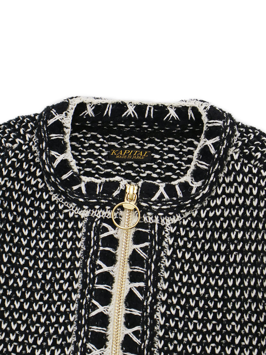 KAPITAL Knit Sweater 5G Knit Zip Cabaret Cardigan